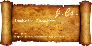 Jambrik Csombor névjegykártya