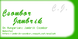 csombor jambrik business card